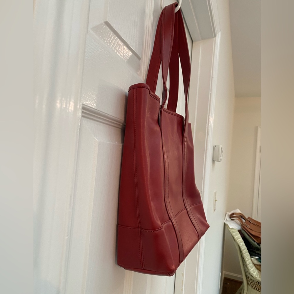 Vintage Coach Red Leather Tote - NWOT - Picture 3 of 10